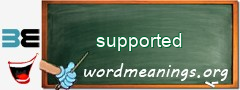 WordMeaning blackboard for supported